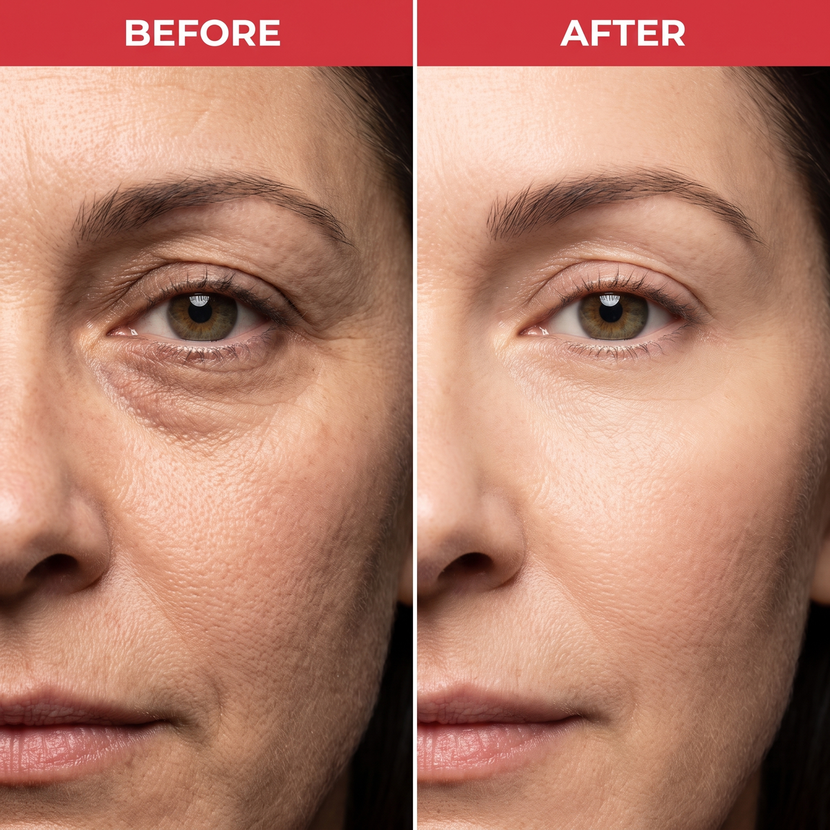 Under-eye before and after